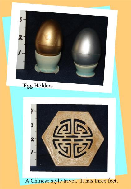 egg holders and trivet