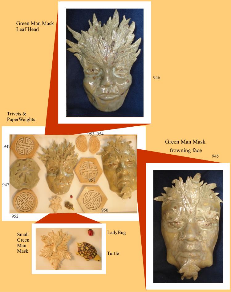 Green Man Masks and Trivets