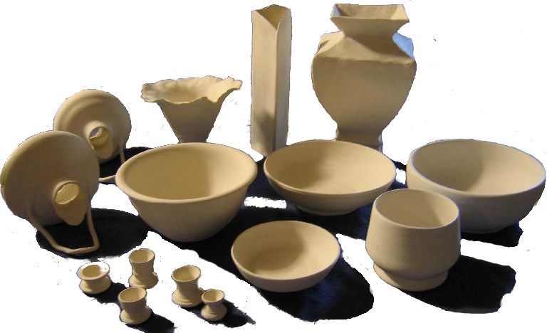 pottery assort before glazing